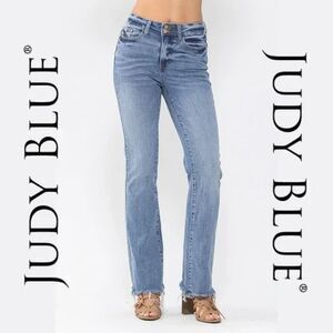 Judy Blue High Waist Double Button Bootcut Denim Jeans 88140 Size 16W